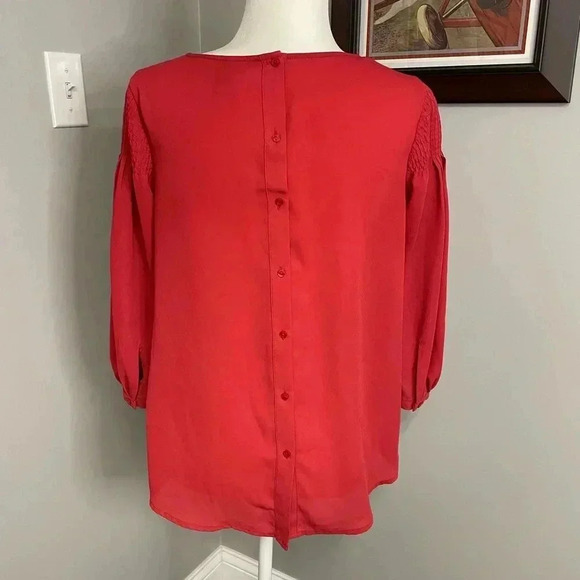 LC Lauren Conrad x Snow White Blouse Size Small Disney Red Lace Collared Button - Picture 4 of 6